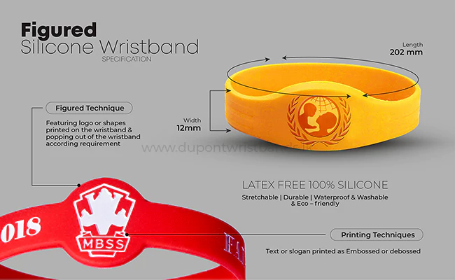 Figured & Debossed Silicone Wristband specification